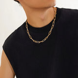 Gothic Creative Twisted Chain O-shaped Short Necklace Punk Thick Metal Clavicle