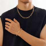 Gothic Creative Twisted Chain O-shaped Short Necklace Punk Thick Metal Clavicle