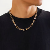 Gothic Creative Twisted Chain O-shaped Short Necklace Punk Thick Metal Clavicle