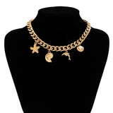 Gothic Metal Shell Whale Pendant Necklace Punk Chain Clavicle Beach