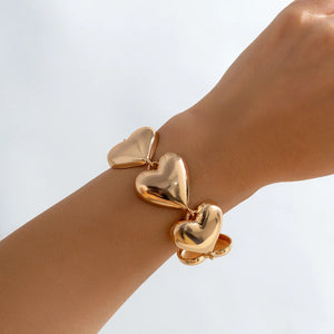 Gothic Exaggerated Heart Chain Bracelet for Women