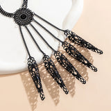Gothic Halloween Dark Hollow Pattern Long Nail Chain Bracelet