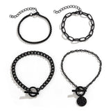 Gothic Metal Paint Chain Bracelet Layer Buckle Bracelet For Women