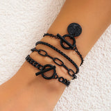 Gothic Metal Paint Chain Bracelet Layer Buckle Bracelet For Women