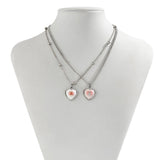 Rabbit Pattern Necklace Acrylic Heart Pendant Double Layer Jewelry