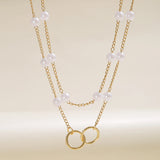 Pearl Chain Clavicle Necklace Metal Chain Jewelry