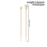 Pearl Pendant Metal Tassel Drop Earrings