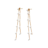 Pearl Pendant Metal Tassel Drop Earrings