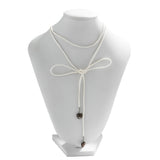Rope Chain Neck Necklace Women Bowknot Heart Pendant Collar Chain Choker