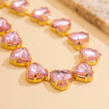Heart Rhinestone Choker Necklace for Women
