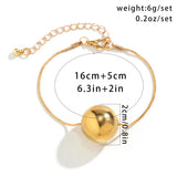 Fine Snake Chain Bracelet Exaggerated Big Ball Bangle