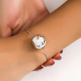 Fine Snake Chain Bracelet Exaggerated Big Ball Bangle