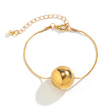 Fine Snake Chain Bracelet Exaggerated Big Ball Bangle
