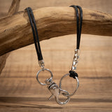 Minimalist Leather Wax Clavicle Necklace Men's Casual Metal Buckle Necklace