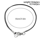 Minimalist Leather Wax Clavicle Necklace Men's Casual Metal Buckle Necklace