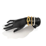 Punk Metal Chain & Pearl Bracelet Set Bohemian Jewelry