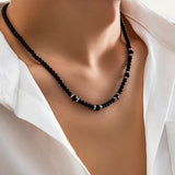 Ethnic Style Punk Crystal Bead Necklace Men's Choker Jewelry