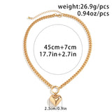 Punk CCB Hollow Heart Pendant Choker Necklace for Men