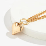 Punk CCB Hollow Heart Pendant Choker Necklace for Men