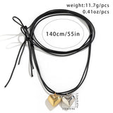 Punk CCB Metal Double Heart Pendant Necklace