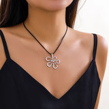 Geometric Flower Pendant Necklace Choker Party Jewelry