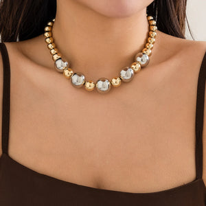 Irregular Acrylic Ball Bead Chain Short Necklace Women's Choker
