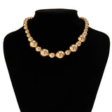 Irregular Acrylic Ball Bead Chain Short Necklace Women's Choker