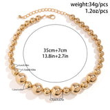Irregular Acrylic Ball Bead Chain Short Necklace Women's Choker