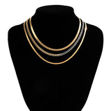 Punk Flat Snake Chain Necklace Layered Choker Statement Jewelry