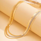 Punk Flat Snake Chain Necklace Layered Choker Statement Jewelry