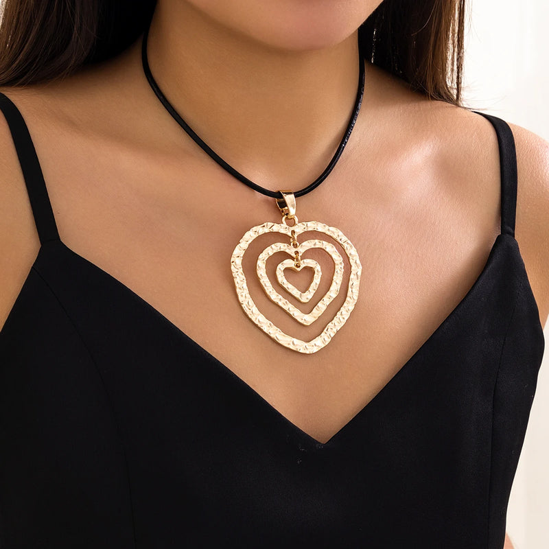 Liquid Heart Pendant Necklace Choker Women's Jewelry Gift