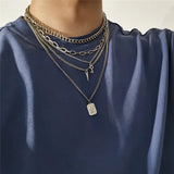 Punk Multilayer Chains Chunky Necklace Set