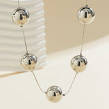 Punk Metal Big Ball Bead Chain Necklace Gothic Aesthetic Choker Women's Jewelry