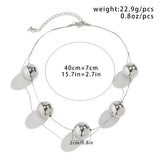 Punk Metal Big Ball Bead Chain Necklace Gothic Aesthetic Choker Women's Jewelry