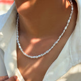 Baroque Pearl Chain Choker Necklace Elegant Beaded Wedding Jewelry