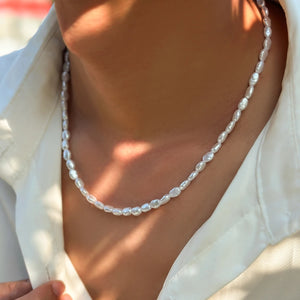 Baroque Pearl Chain Choker Necklace Elegant Beaded Wedding Jewelry