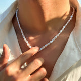 Baroque Pearl Chain Choker Necklace Elegant Beaded Wedding Jewelry