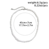 Baroque Pearl Chain Choker Necklace Elegant Beaded Wedding Jewelry