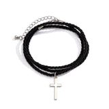 Multi-layer Rope Chain Bracelet Cross Pendant Bracelet