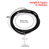 Multi-layer Rope Chain Bracelet Cross Pendant Bracelet