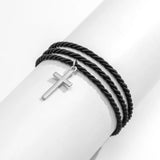 Multi-layer Rope Chain Bracelet Cross Pendant Bracelet