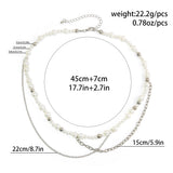 Pearl Acrylic Ball Necklace Metal Tassel Pendant Choker Men's Jewelry
