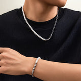 Pearl Metal Chain Clavicle Necklace Gothic Bead Chain Necklace