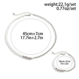 Pearl Metal Chain Clavicle Necklace Gothic Bead Chain Necklace