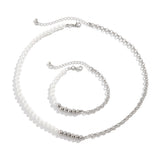 Pearl Metal Chain Clavicle Necklace Gothic Bead Chain Necklace
