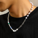 Irregular Crushed Stone Chain Choker Punk Pearl Clavicle Necklace
