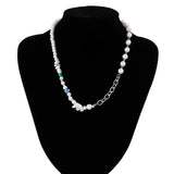 Irregular Crushed Stone Chain Choker Punk Pearl Clavicle Necklace