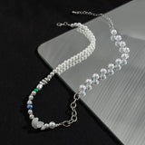 Irregular Crushed Stone Chain Choker Punk Pearl Clavicle Necklace