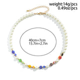Y2K Acrylic Pattern Bead Chain Necklace Pearl Choker Men Casual Jewelry