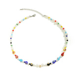 Y2K Colorful Flower Pattern Acrylic Bead Necklace Choker